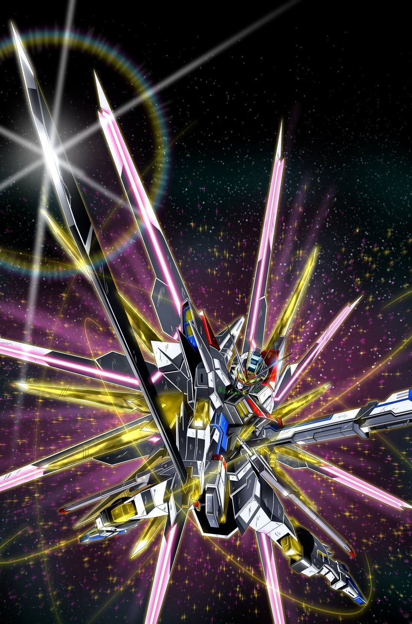 mighty strike freedom gundam (gundam and 2 more) drawn by shimashun
