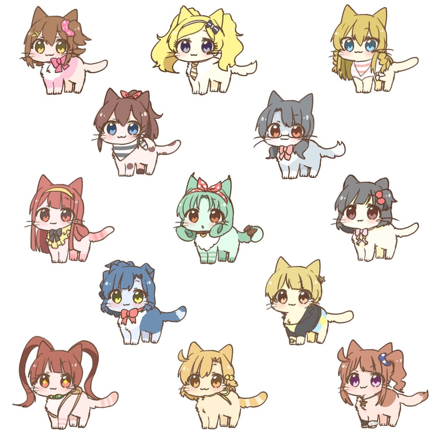 nanao yuriko, yokoyama nao, satake minako, tanaka kotoha, kasuga mirai, and 8 more (idolmaster and 1 more) drawn by hutaba