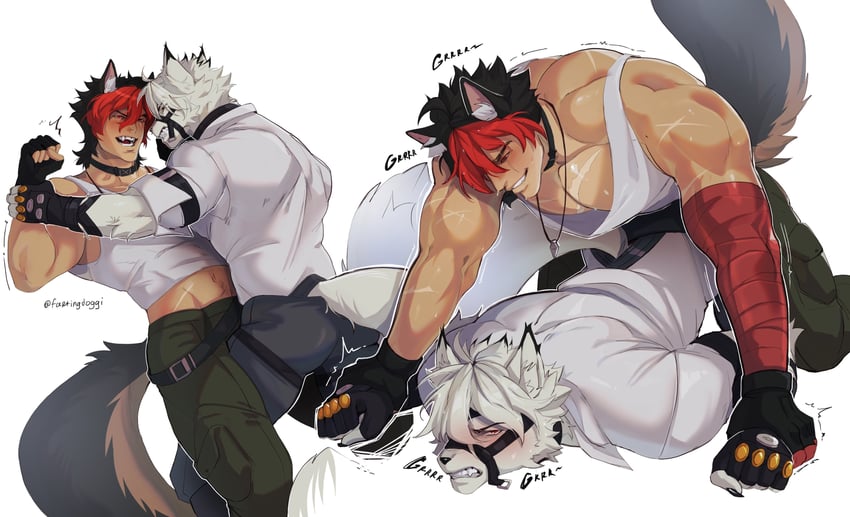 von lycaon and komano manato (zenless zone zero) drawn by fartingdoggi
