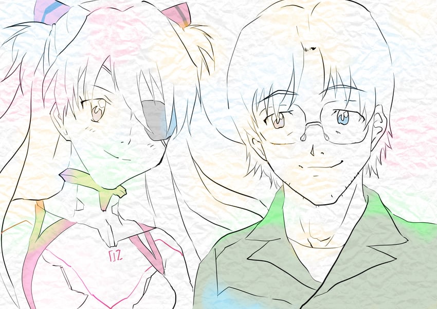 souryuu asuka langley and aida kensuke (neon genesis evangelion and 2 more) drawn by akiranakayama05