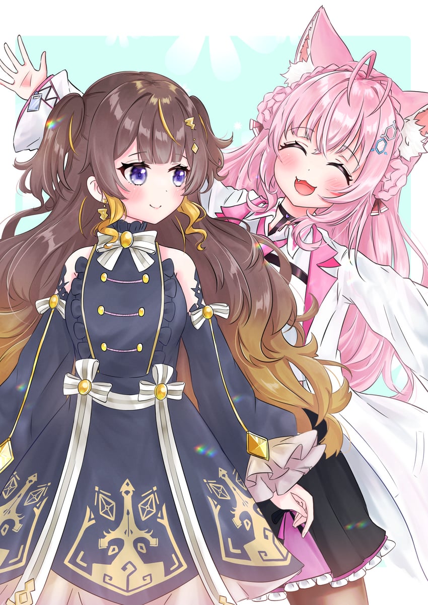 hakui koyori and anya melfissa (hololive and 1 more) drawn by 4kimizuki