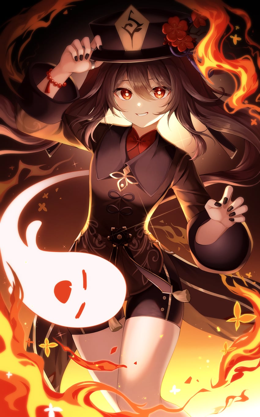 hu tao and boo tao (genshin impact) drawn by liretta