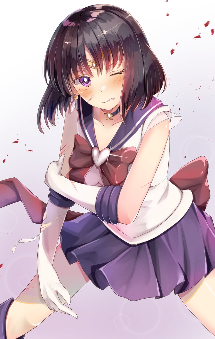 tomoe hotaru and sailor saturn (bishoujo senshi sailor moon) drawn by yuunamida_uyu