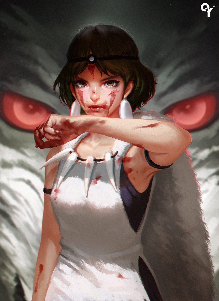san and moro (mononoke hime) drawn by liang_xing