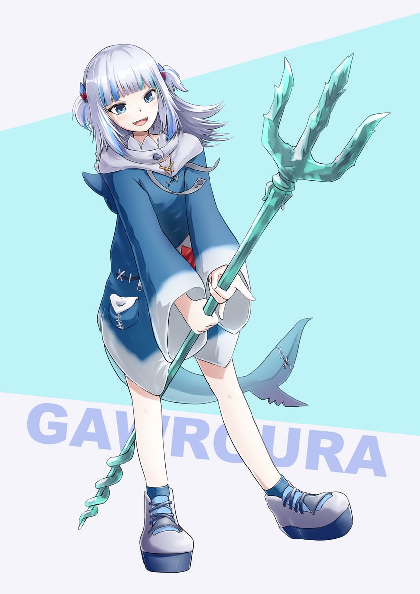 gawr gura (hololive and 1 more) drawn by dozumiiru