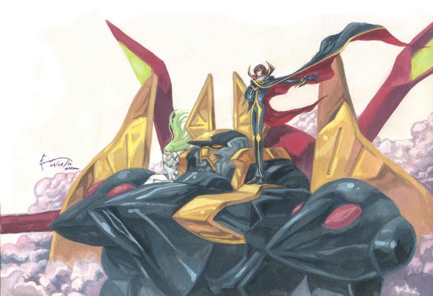 c.c., lelouch vi britannia, and gawain (code geass) drawn by dominic_ian_cabatit