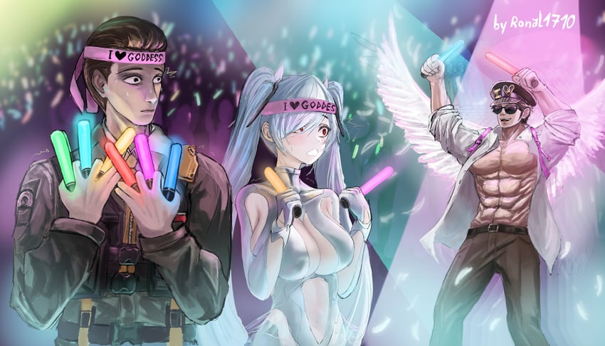 cinderella, the legendary commander, and oswald (goddess of victory: nikke) drawn by ronal_1710