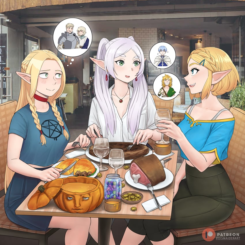 link, princess zelda, frieren, marcille donato, falin touden, and 2 more (the legend of zelda and 3 more) drawn by dismaiden