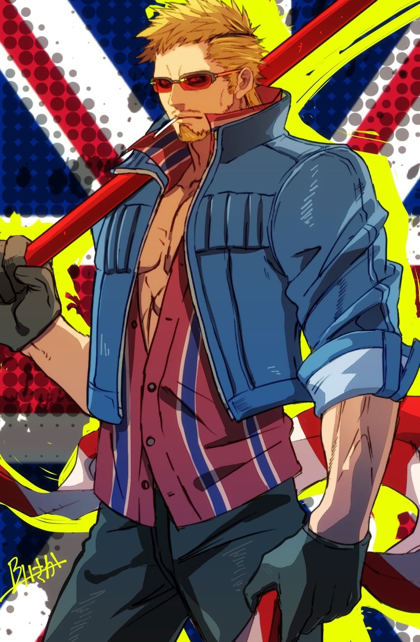 billy kane (the king of fighters and 2 more) drawn by burning_isaka