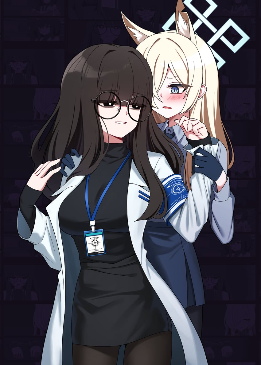 sensei, kanna, and female sensei (blue archive) drawn by tost_(cloi123)