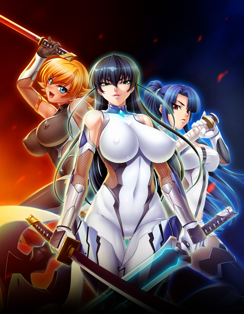 igawa asagi, igawa sakura, and yatsu murasaki (taimanin and 2 more) drawn by kagami_hirotaka