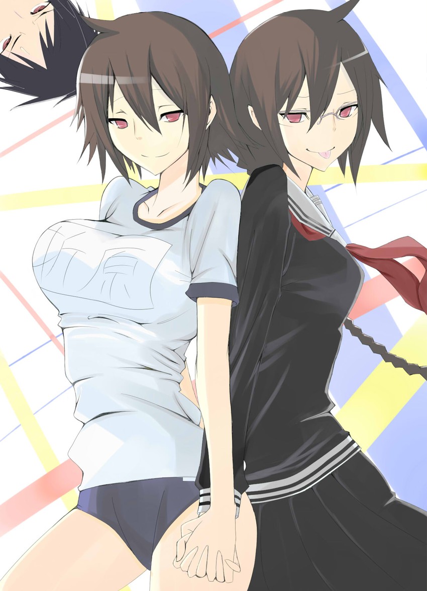 orihara izaya, orihara mairu, and orihara kururi (durarara!!) drawn by q_(a72pgc)