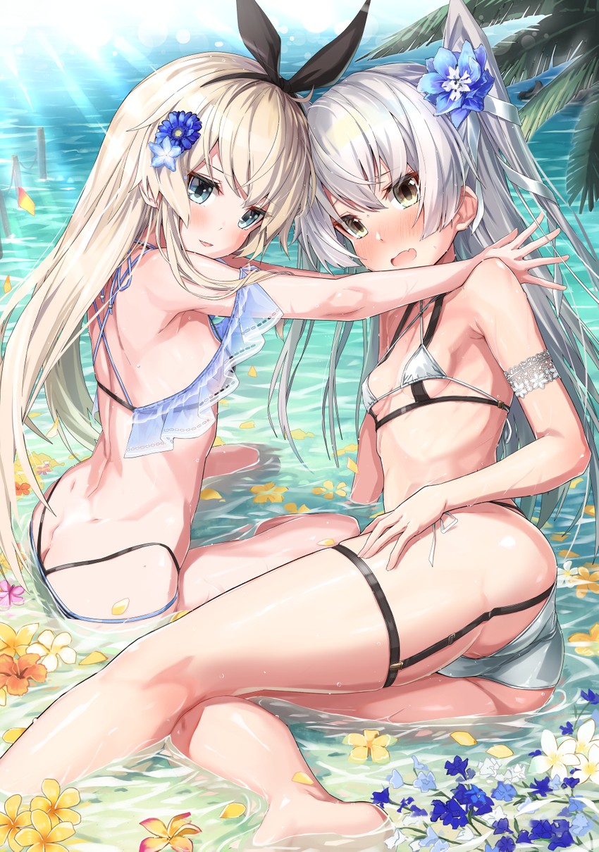 shimakaze and amatsukaze (kantai collection) drawn by takanashi_kei_(hitsujikan)