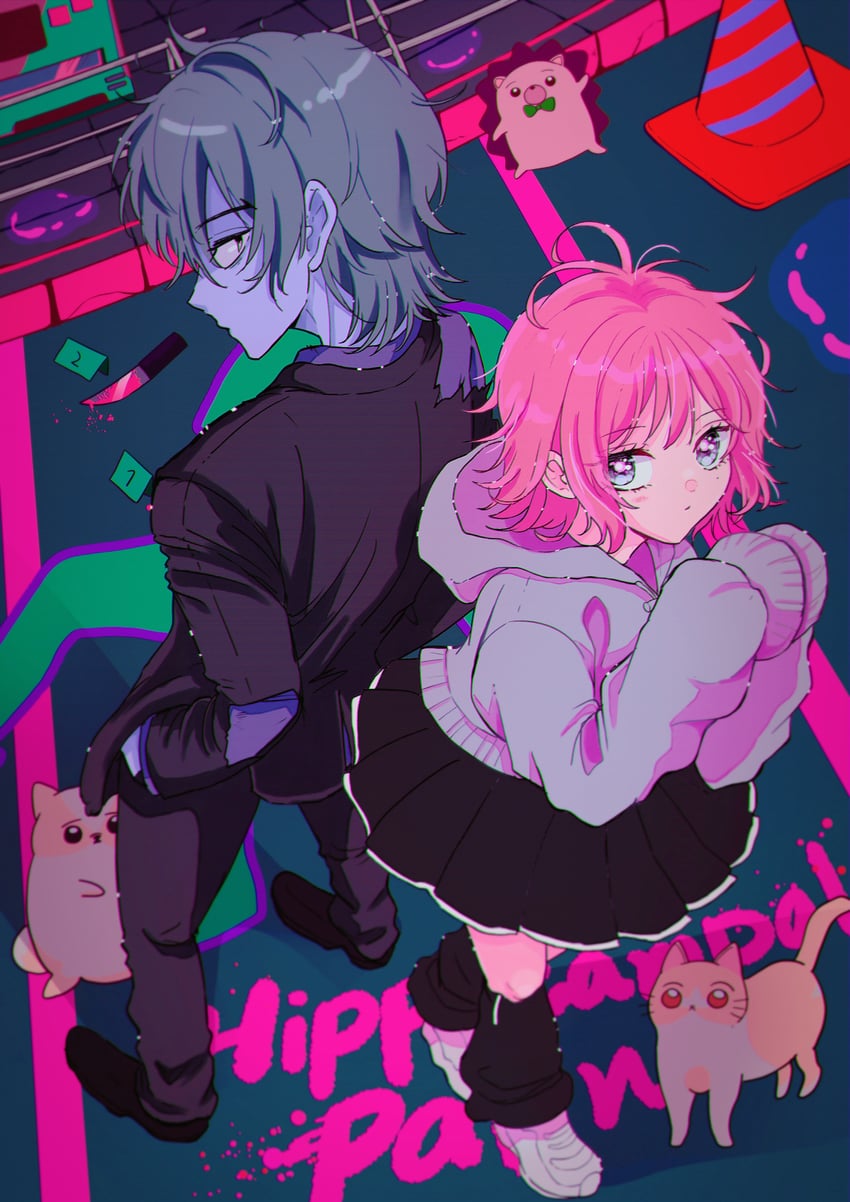 nira-chan, uniguri, ginger strings, and gray-kun (zutto mayonaka de ii no ni and 1 more) drawn by miiyo