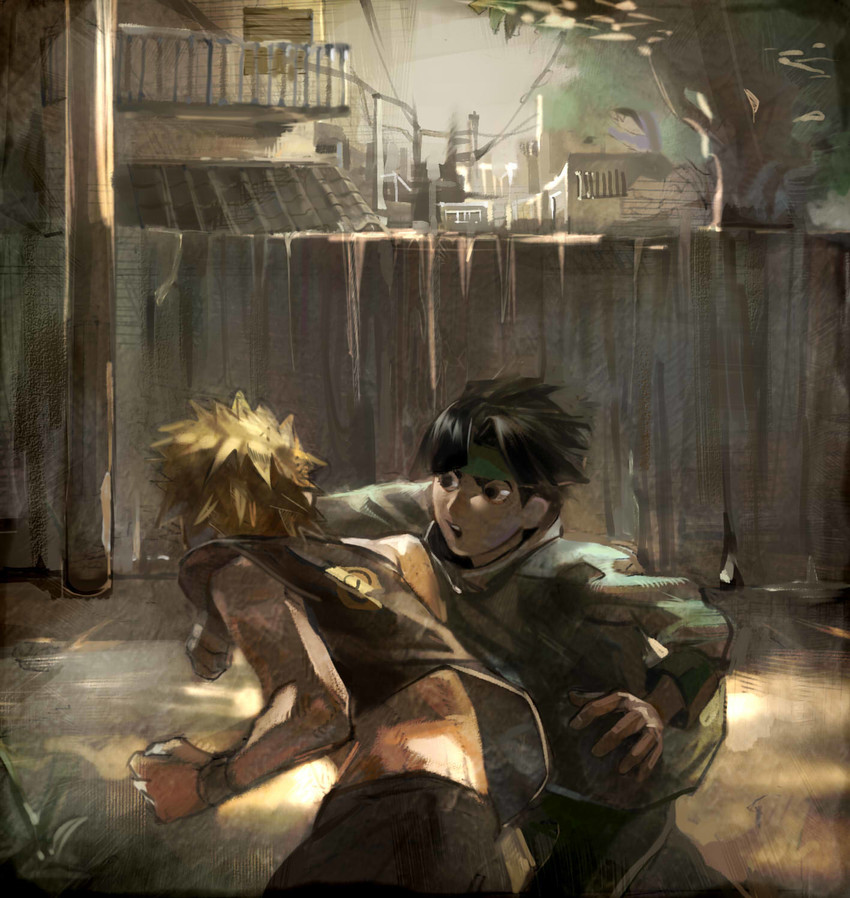 uzumaki naruto and rock lee (naruto) drawn by tomeriko-123