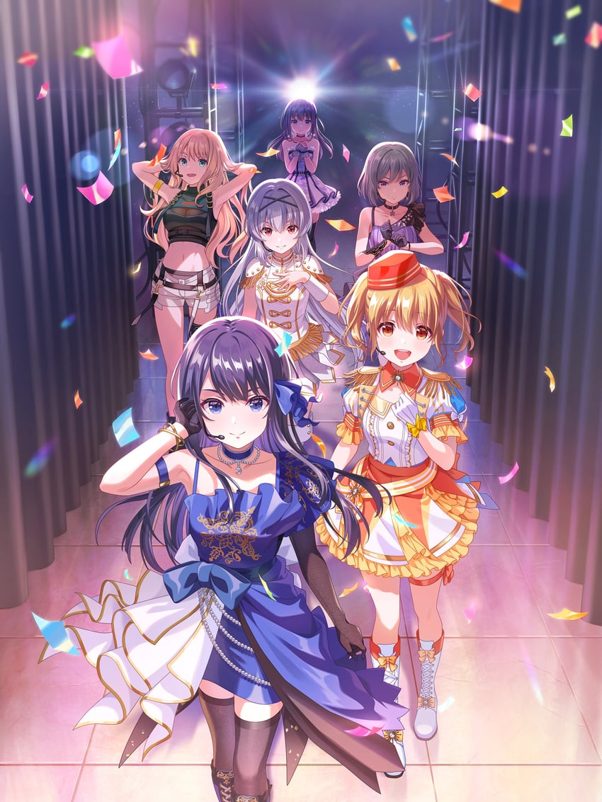 kanzaki rio, nagase kotono, kawasaki sakura, nagase mana, tendou rui, and 1 more (idoly pride)