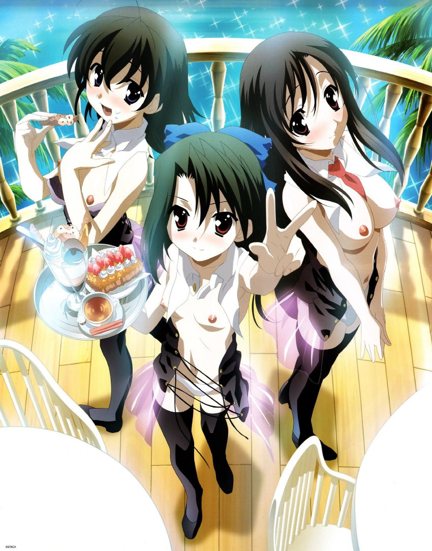 katsura kotonoha, saionji sekai, and kiyoura setsuna (school days and 1 more) drawn by gotou_junji