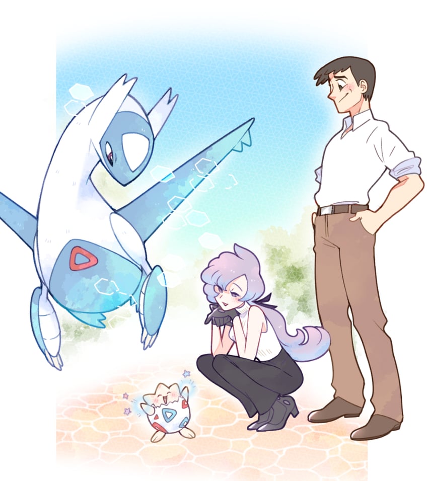 latios, togepi, anabel, and looker (pokemon and 1 more) drawn by vergolophus