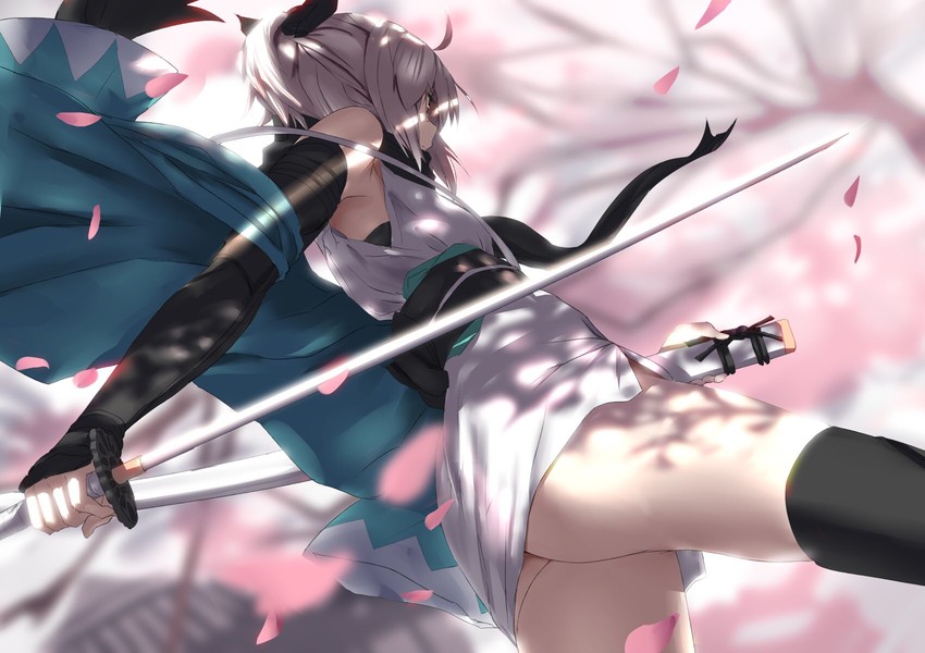 okita souji (fate and 2 more) drawn by tsuuhan