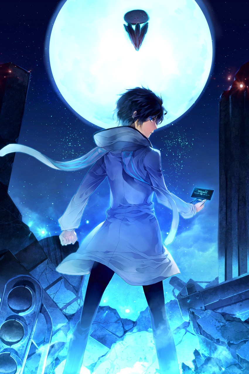 protagonist and dubhe (devil survivor and 1 more) drawn by sunakumo