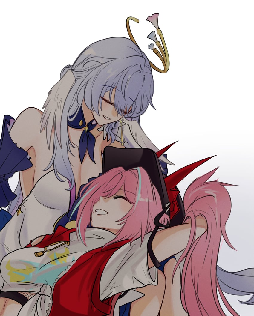 robin and rappa (honkai and 1 more) drawn by choikfu