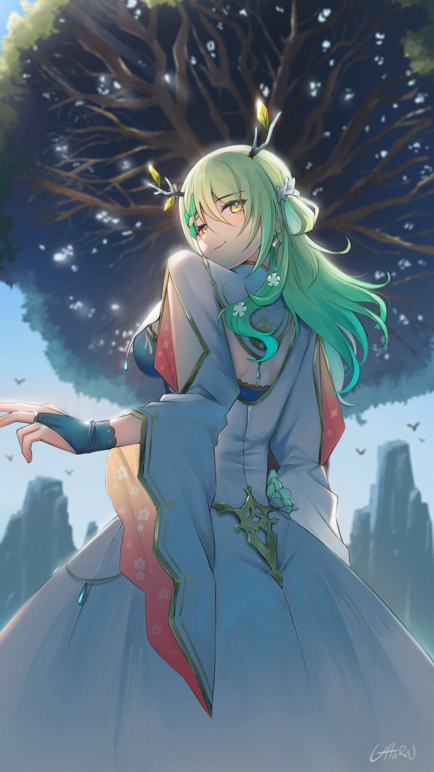 ceres fauna (hololive and 1 more) drawn by uharntan