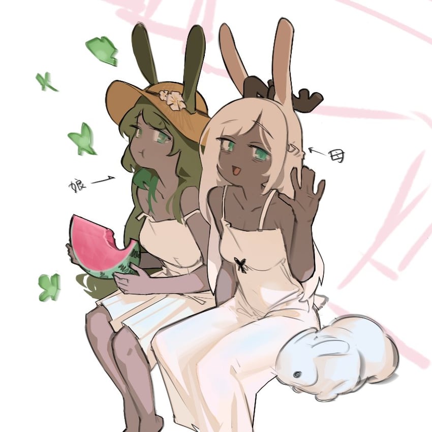 druid rabbit and ancient rabbit (rabbit and steel) drawn by gomiba_koko