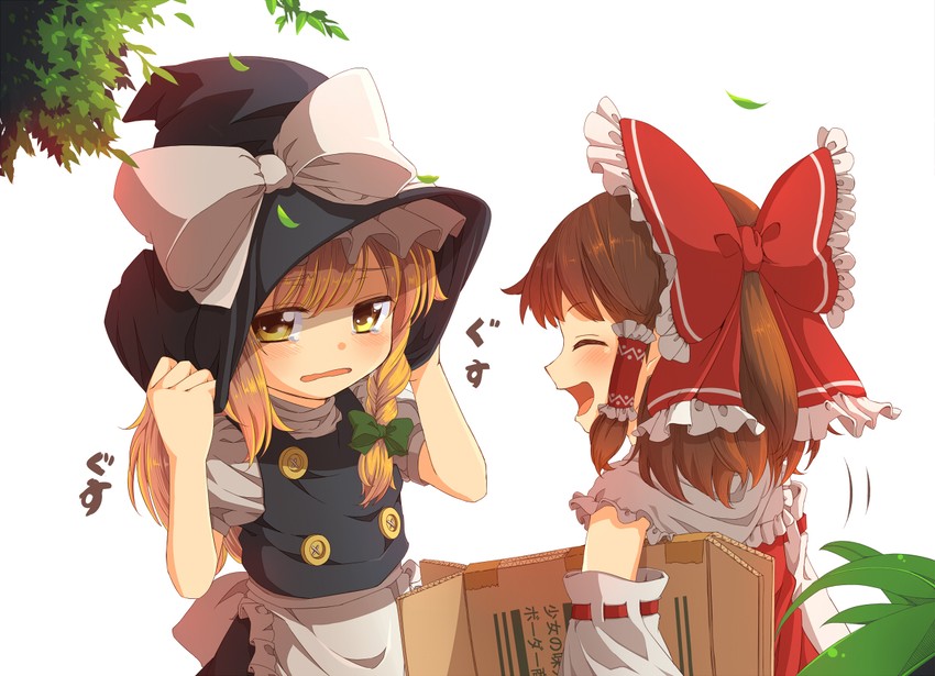 hakurei reimu and kirisame marisa (touhou and 1 more) drawn by senhaku