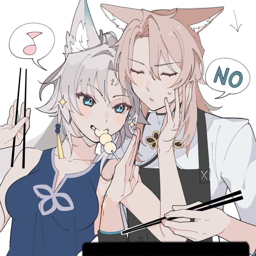 feixiao and jiaoqiu (honkai and 1 more) drawn by sanshiro_gnsn