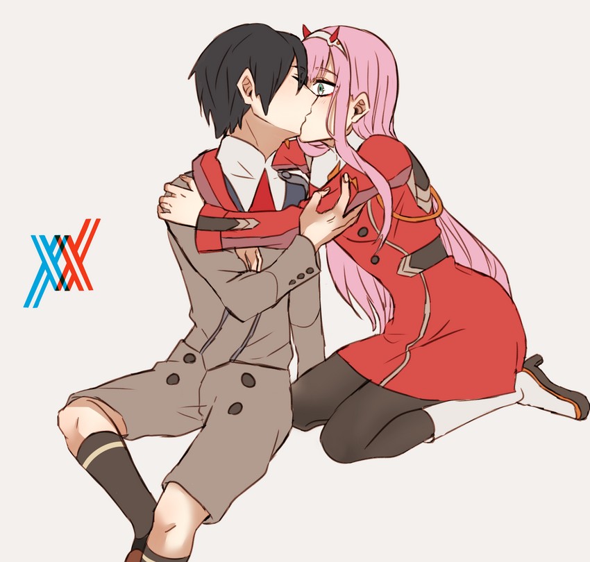 zero two and hiro (darling in the franxx) drawn by mady_(madine08260)