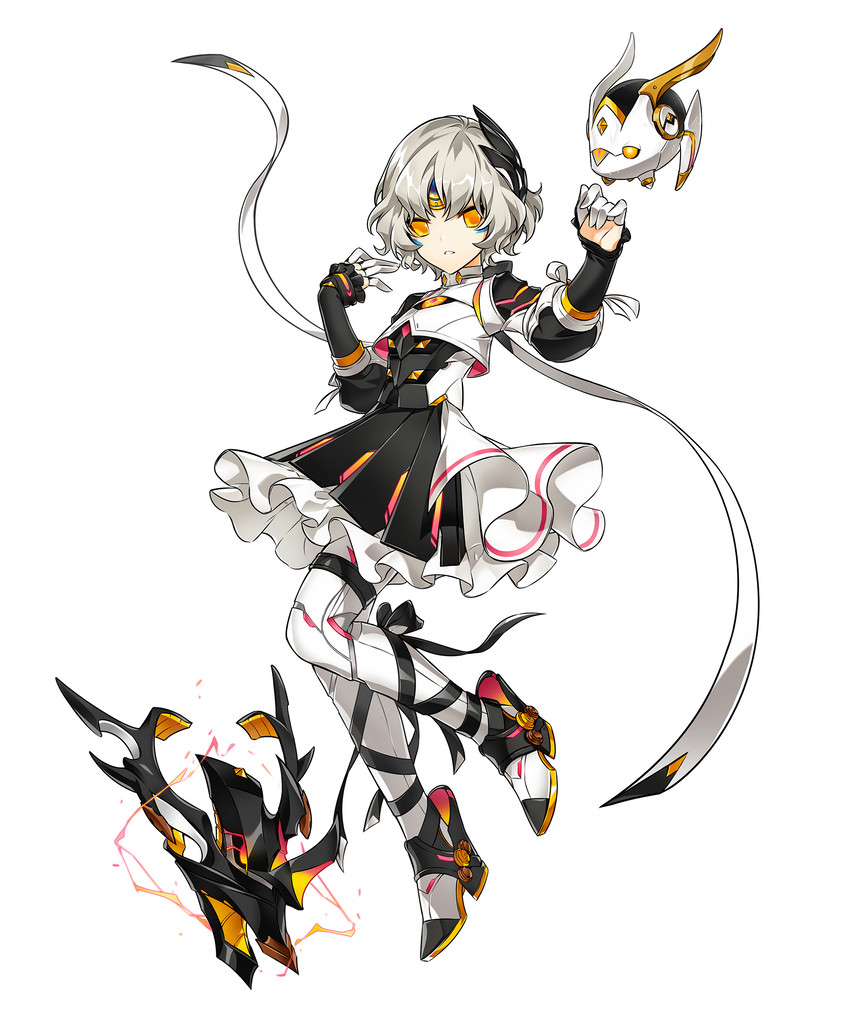 eve, moby, remy, and code: failess (elsword) drawn by hwansang