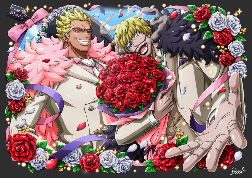 donquixote doflamingo and donquixote rocinante (one piece) drawn by irohero