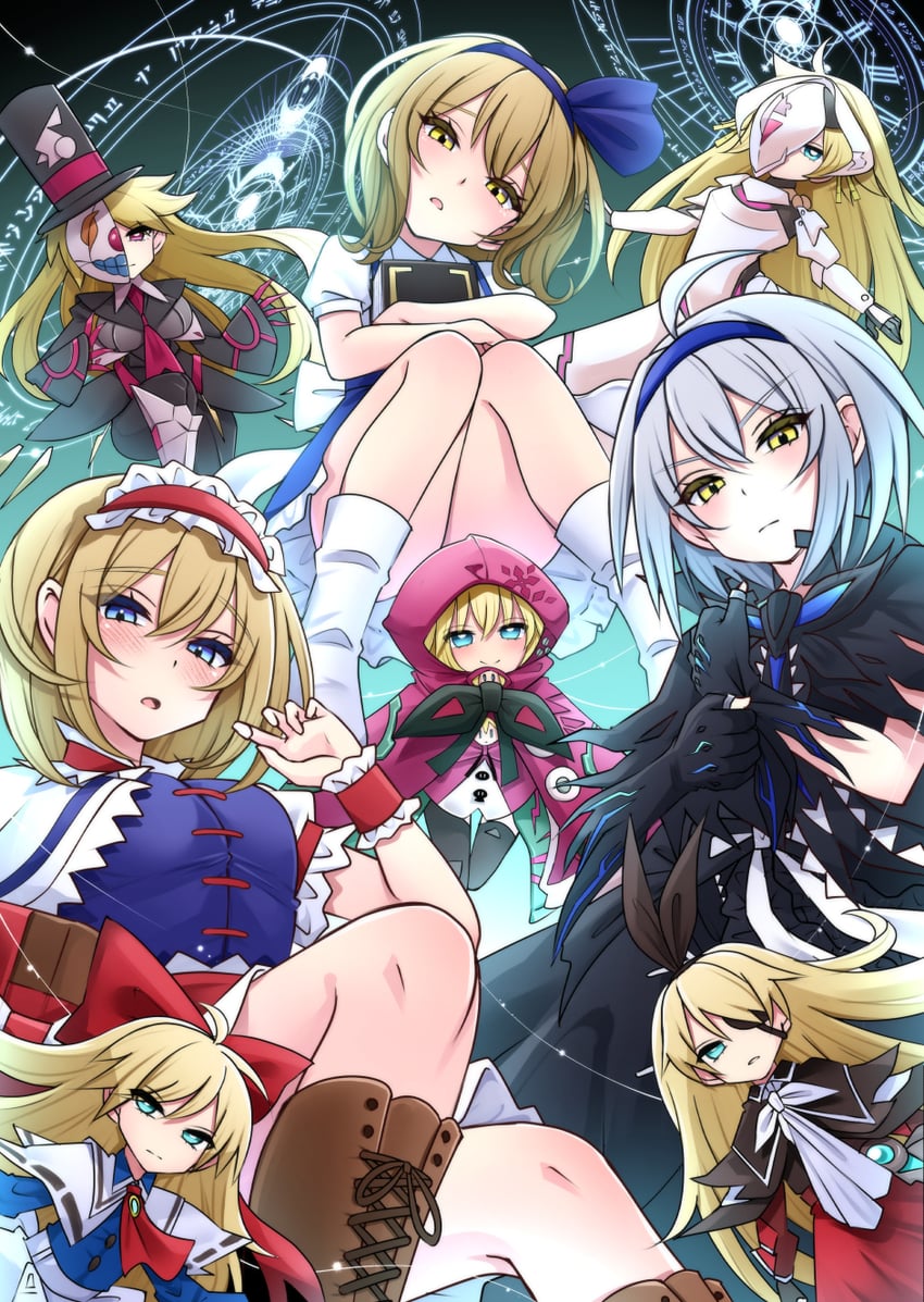 alice margatroid, shanghai doll, and hourai doll (touhou and 1 more) drawn by onikoroshi