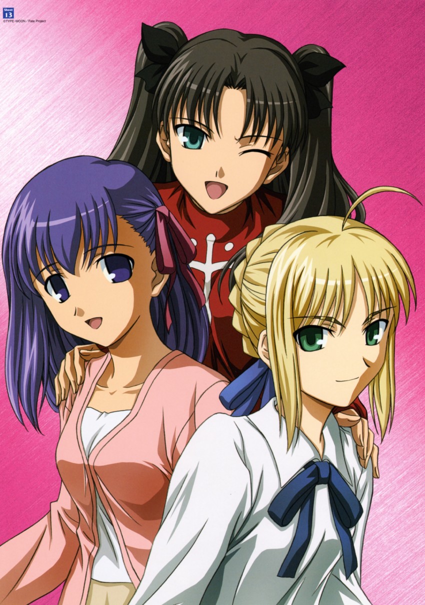 artoria pendragon, saber, tohsaka rin, and matou sakura (fate and 1 more)