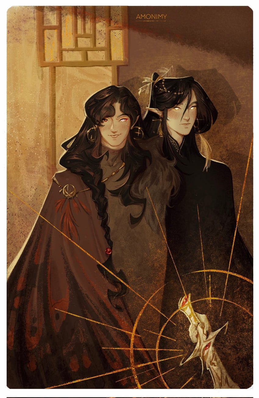 hua cheng and he xuan (tianguan cifu) drawn by amonimy