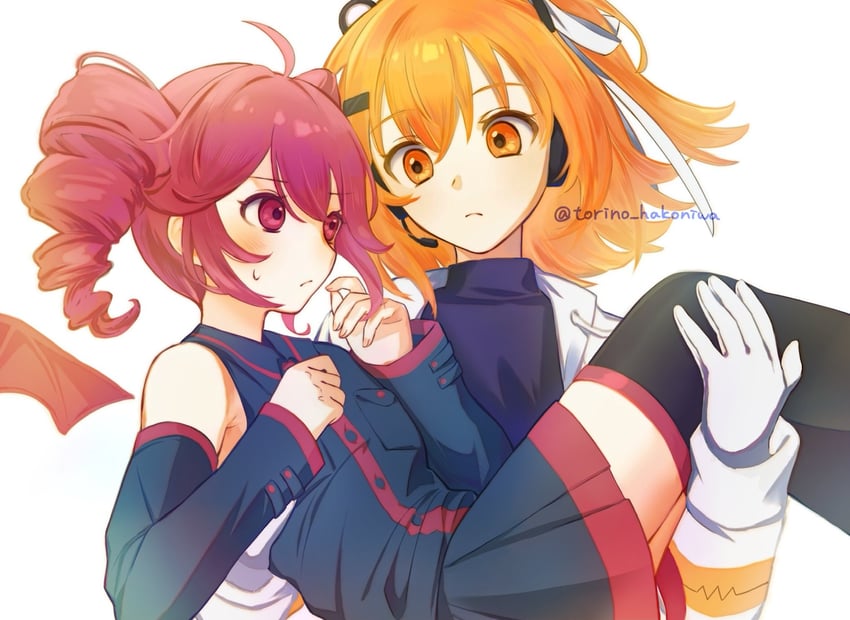 kasane teto and adachi rei (utau and 1 more) drawn by amau_totori