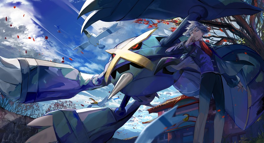 steven stone, latias, latios, wingull, metagross, and 1 more (pokemon and 1 more) drawn by border0715