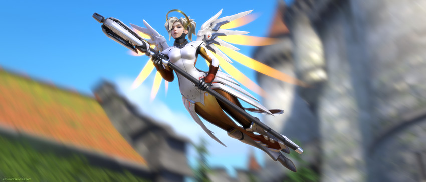 mercy (overwatch and 1 more) drawn by ellowas