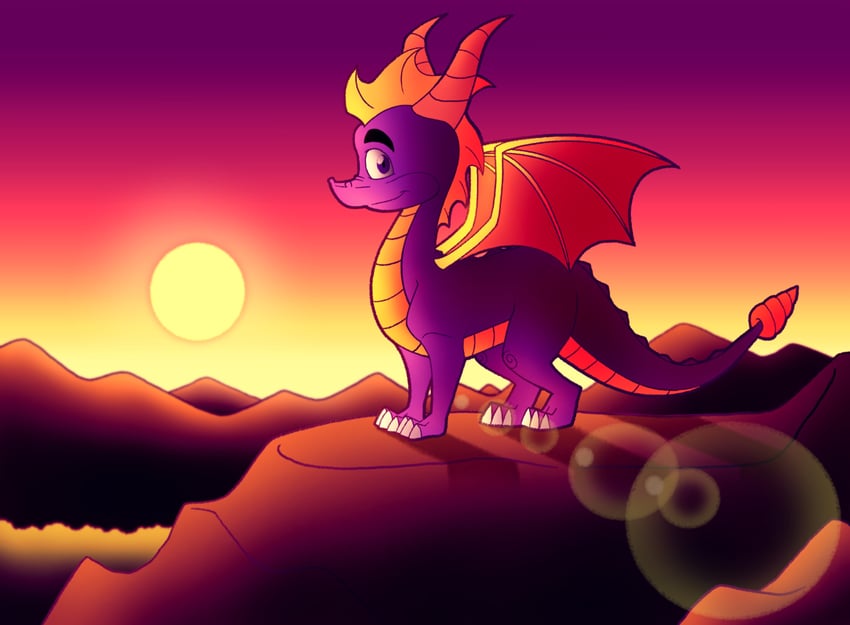 spyro the dragon (spyro) drawn by kinggargantuas