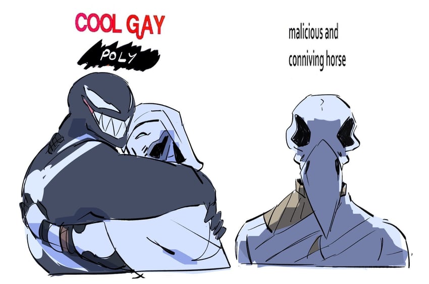 venom, moon knight, and khonshu (marvel and 2 more) drawn by m00nstez