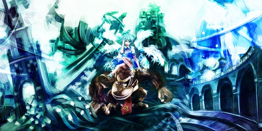 cirno and donkey kong (touhou and 1 more) drawn by same_2009