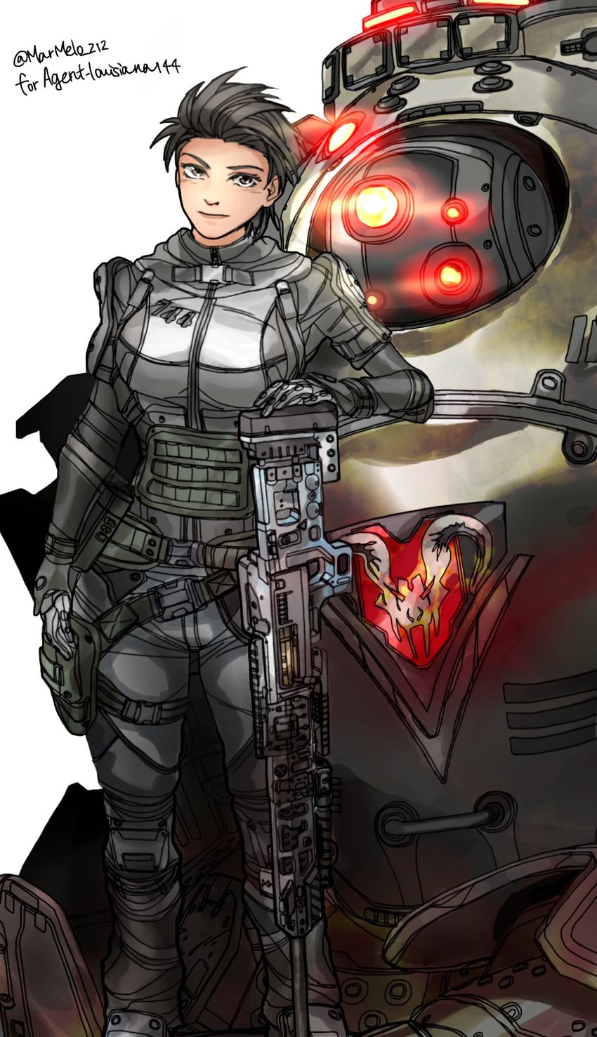 pilot, atlas, and holo pilot (titanfall 2 and 1 more) drawn by kotone_a
