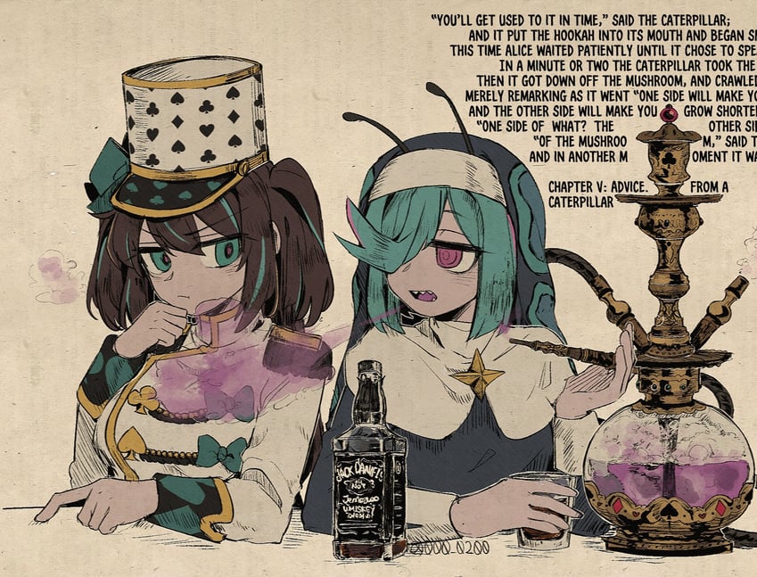 akoya matama and anemo nemo (alice's adventures in wonderland and 1 more) drawn by an_sin