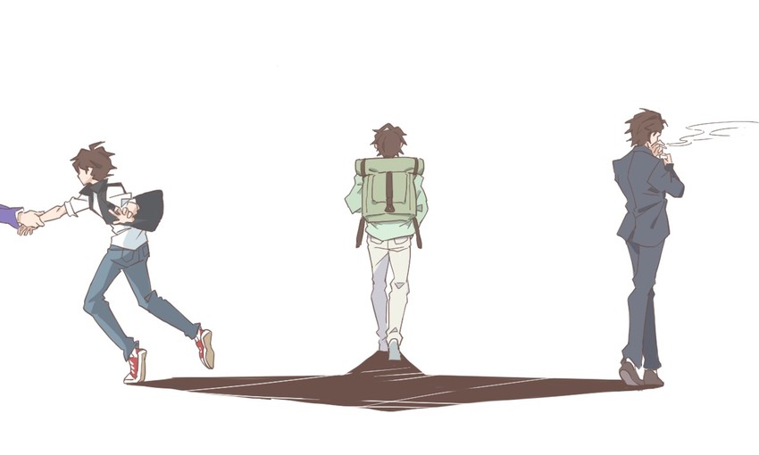 edamura makoto and laurent thierry (great pretender) drawn by fanrenjun