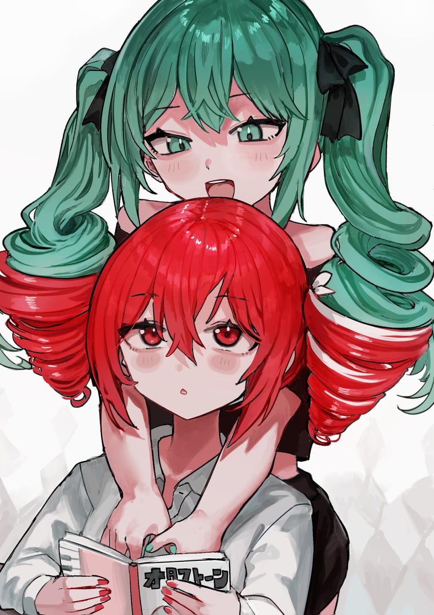hatsune miku and kasane teto (vocaloid and 2 more) drawn by microa