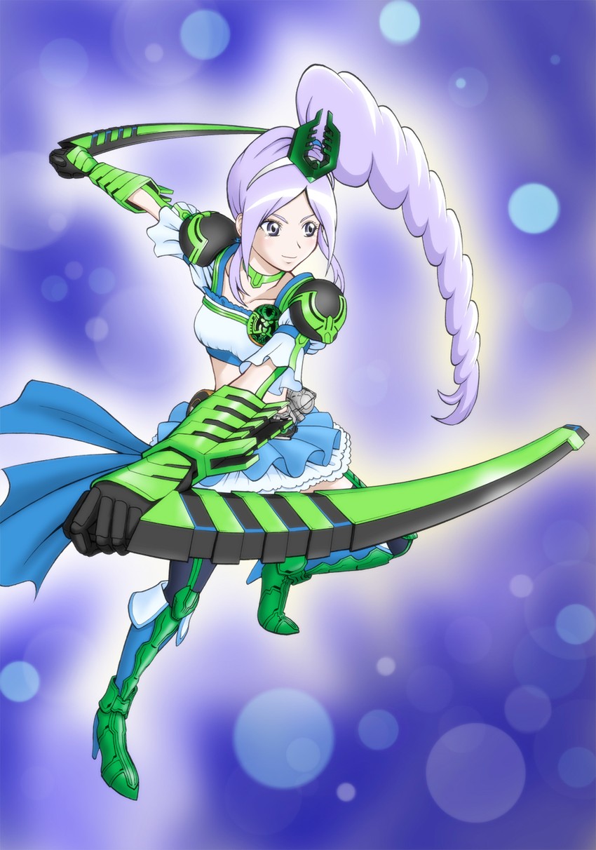 aono miki, cure berry, kamen rider ooo, and gatakiriba (precure and 3 more) drawn by kijinaka_mahiro