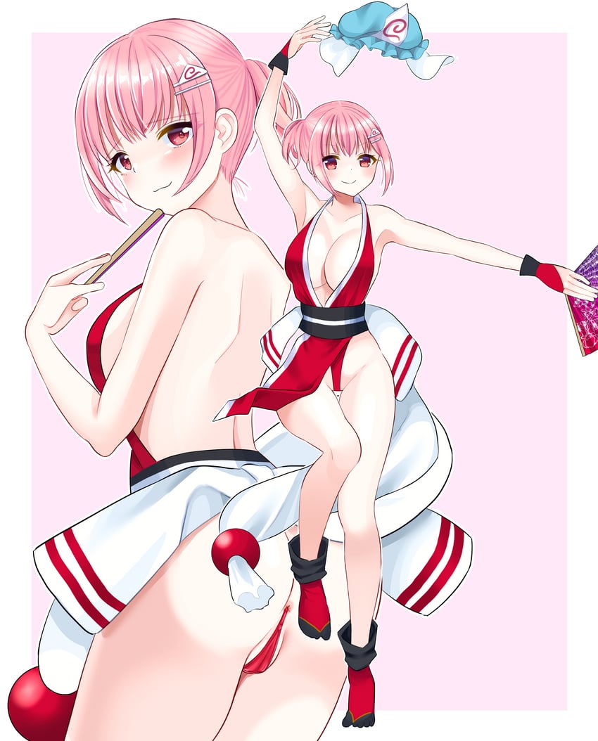 saigyouji yuyuko and shiranui mai (touhou and 2 more) drawn by stigma1101
