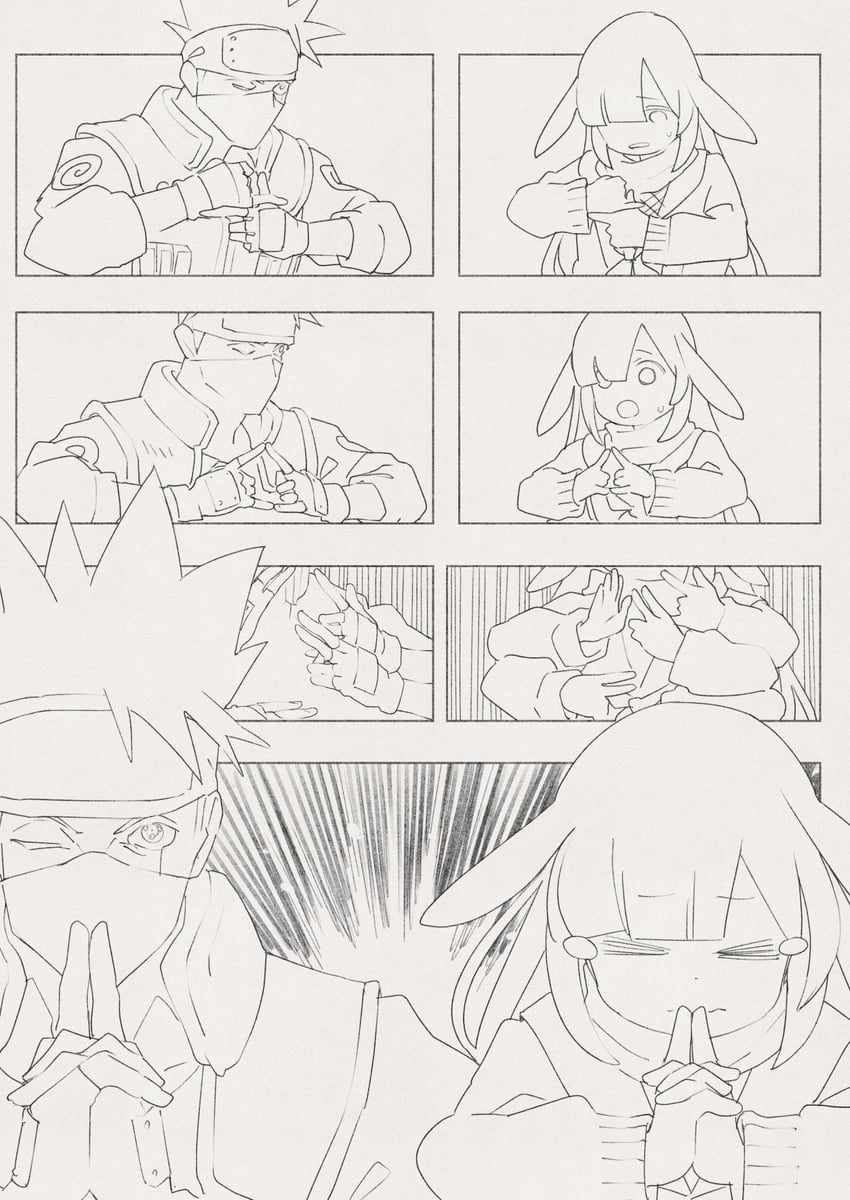 hatake kakashi and tsukuyo (blue archive and 1 more) drawn by urayamashiro_(artist)