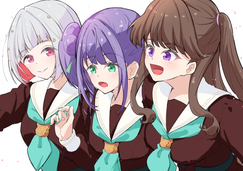 fujishima megumi, otomune kozue, and yugiri tsuzuri (love live! and 1 more) drawn by parisnoko