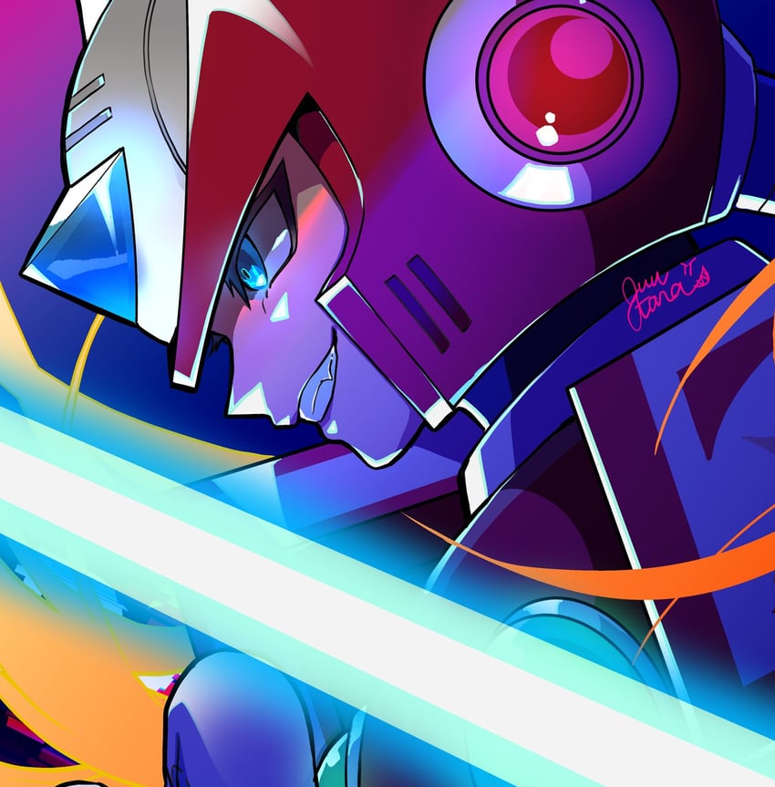 zero (mega man and 1 more) drawn by guutara